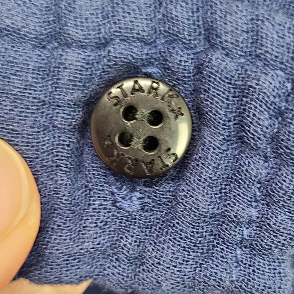 STARK Blue High-Low Button Down Shirt Size Small - Picture 5 of 5